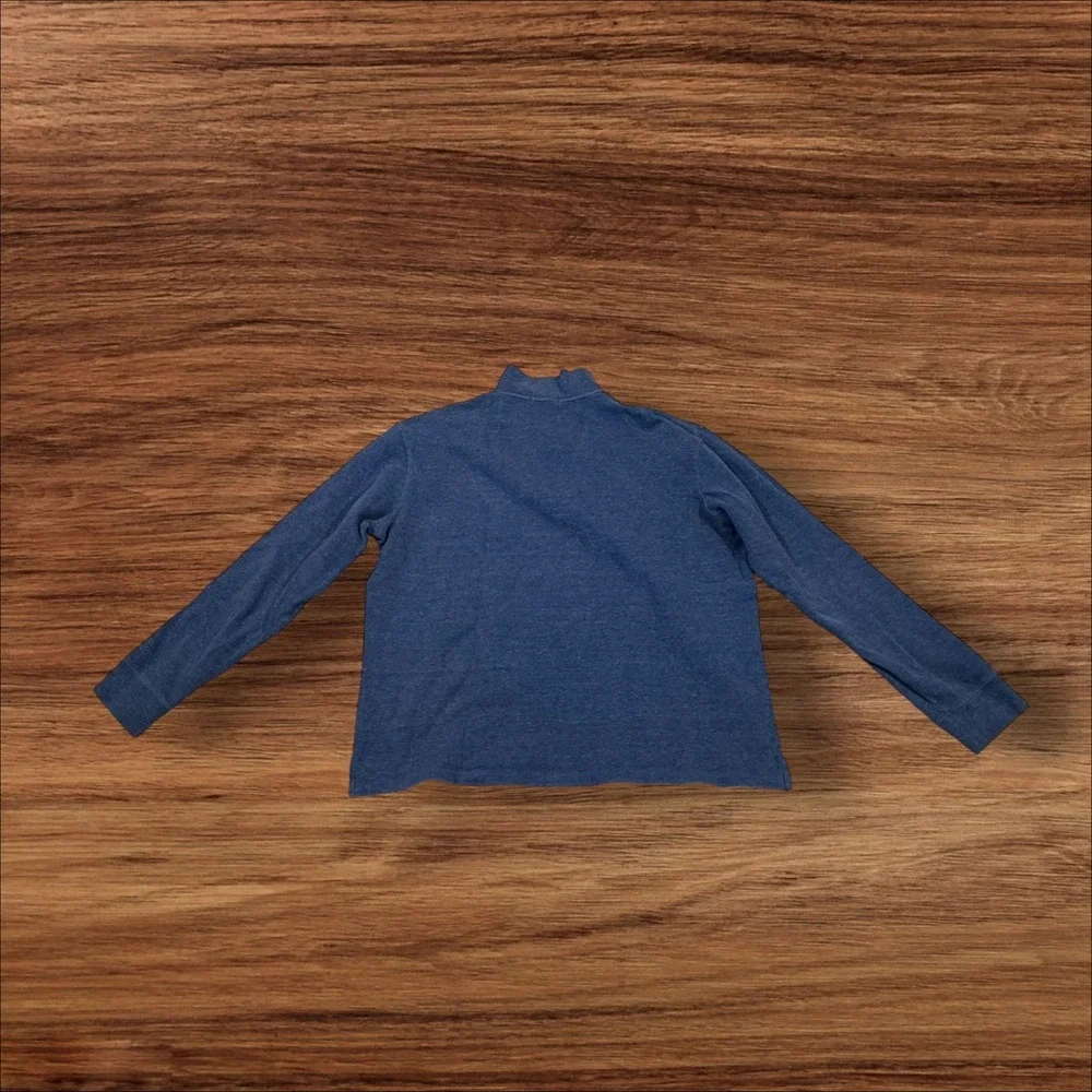 Ralph Lauren Polo Mens Blue‎ Heathered Quarter Zip Pullover Sweater L G
